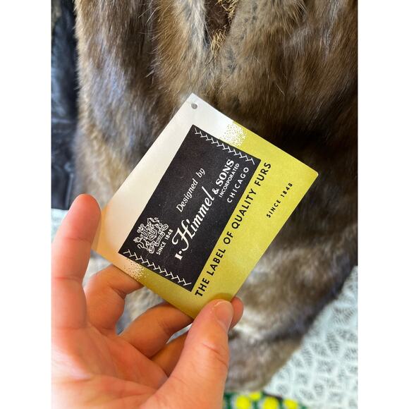 Vintage Furs by Pollans Mink Leatrim Race Collar Mid length Coat - Picture 7 of 13